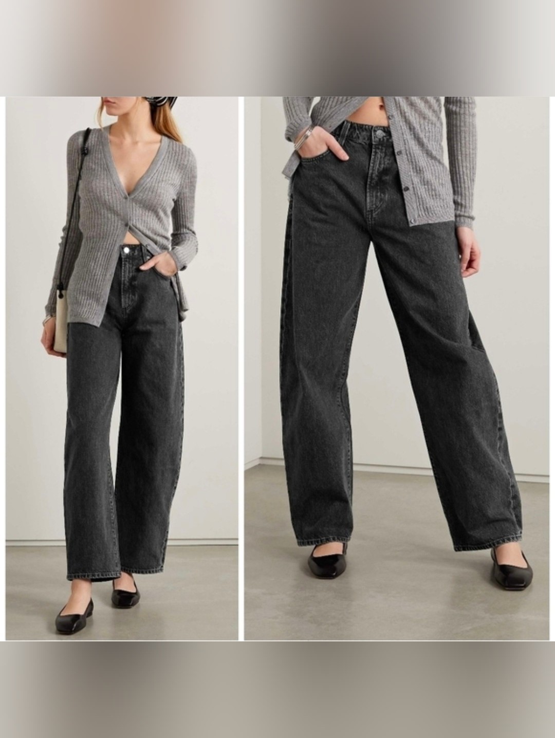 Goldsign Idris High-Rise Wide-Leg Jeans Black